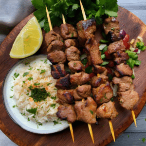 Grilled lamb shish naan & rice box